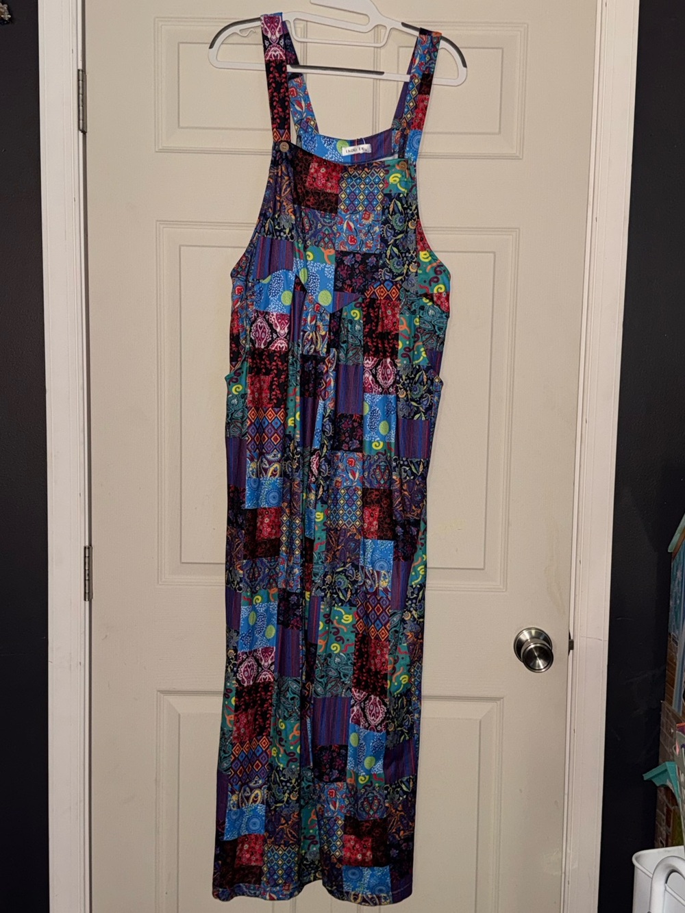 Patchwork Print Maxi Romper Dress - Multicolor